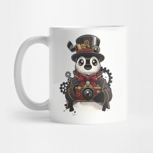 Steampunk penguin photographer Mug